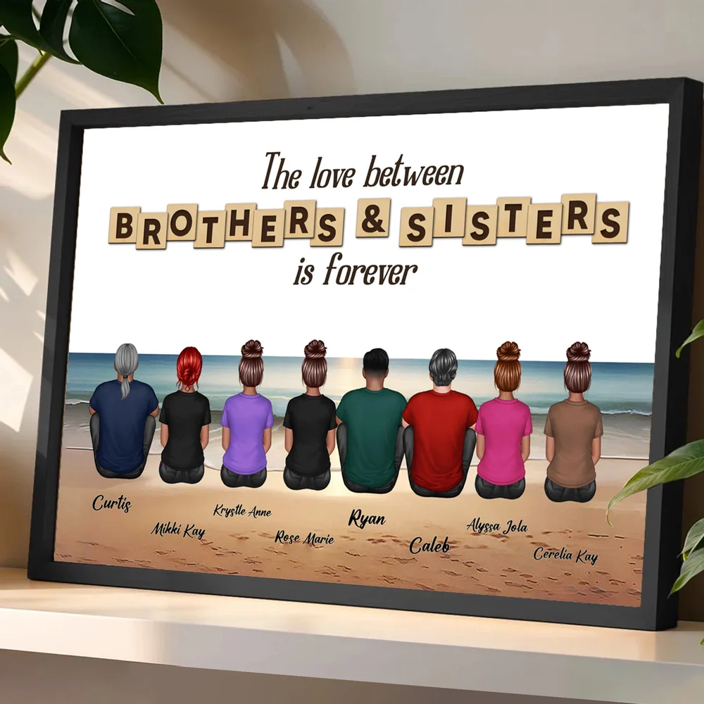 The Love Between Brothers & Sisters Is Forever — Beach Backview Poster, a Heartfelt Family Gift - Image 2