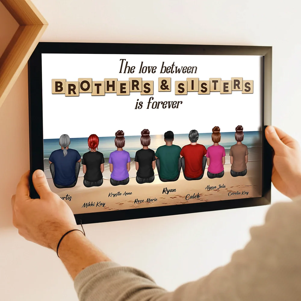The Love Between Brothers & Sisters Is Forever — Beach Backview Poster, a Heartfelt Family Gift - Image 3