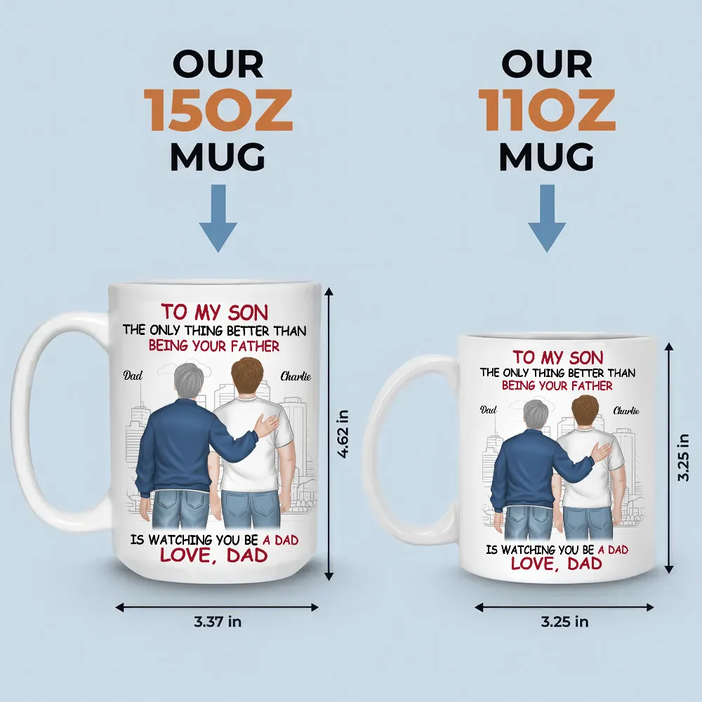 Ceramic Mug for Son from Dad, Warm Family Artwork, Keeps Hot Drinks, Creative Gift for New Dads, Birthdays or Father's Day - Image 5
