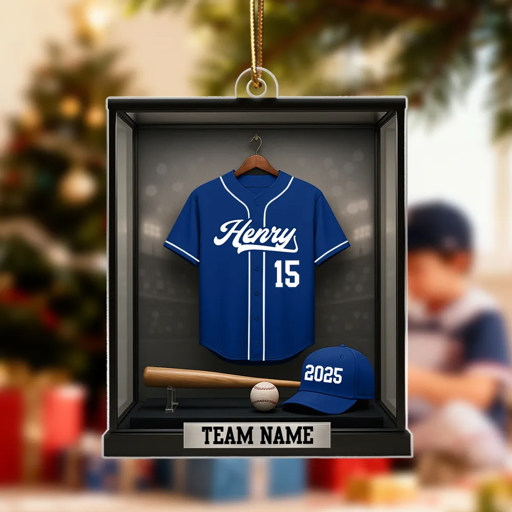 Acrylic Ornament Baseball Jersey Shadow-Box Look for Christmas Tree, Stadium Lights Vibe, Unique Gift for Players, Sons, Daughters, Grandkids - Image 5