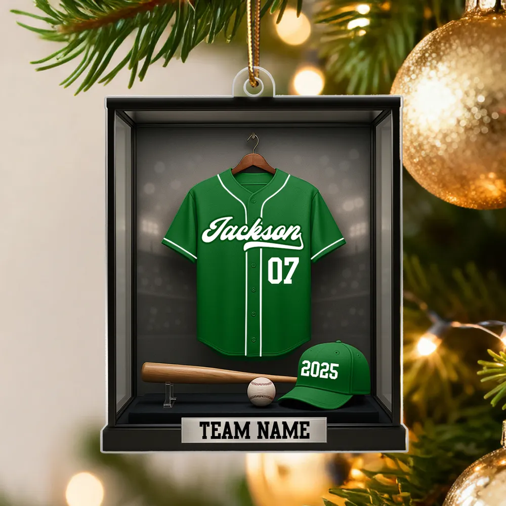 Acrylic Ornament Baseball Jersey Shadow-Box Look for Christmas Tree, Stadium Lights Vibe, Unique Gift for Players, Sons, Daughters, Grandkids - Image 7