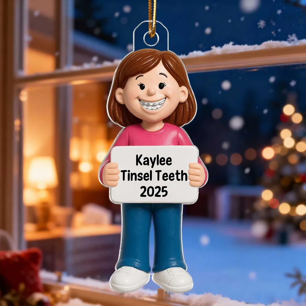 Smiling Braces Kid Acrylic Ornament – Adorable Keepsake Gift Celebrating Growing Smiles - Image 6
