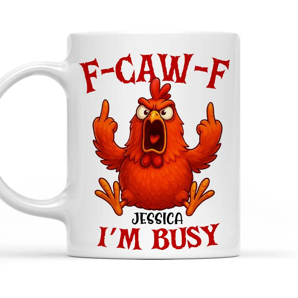 Funny Mug with Angry Chicken Cartoon, Customizable Coffee Mug, 'I'm Busy' Humor, Unique Gift for Coworkers & Friends - Image 8