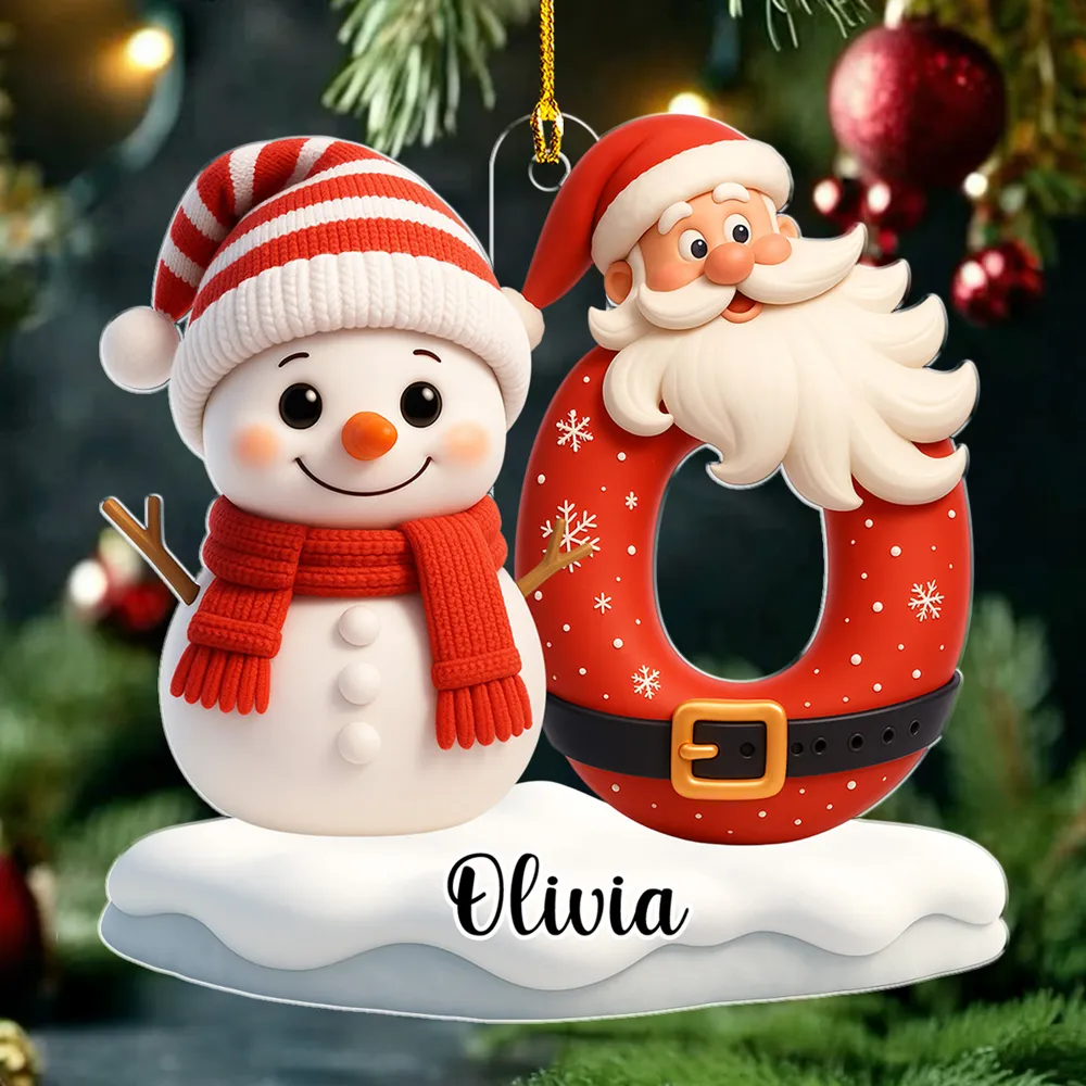 Acrylic Ornament - Snowman & Santa, Customizable Tree Hanging, Festive Charm, Joyful Keepsake, Unique Gift for Kids & Family - Image 3