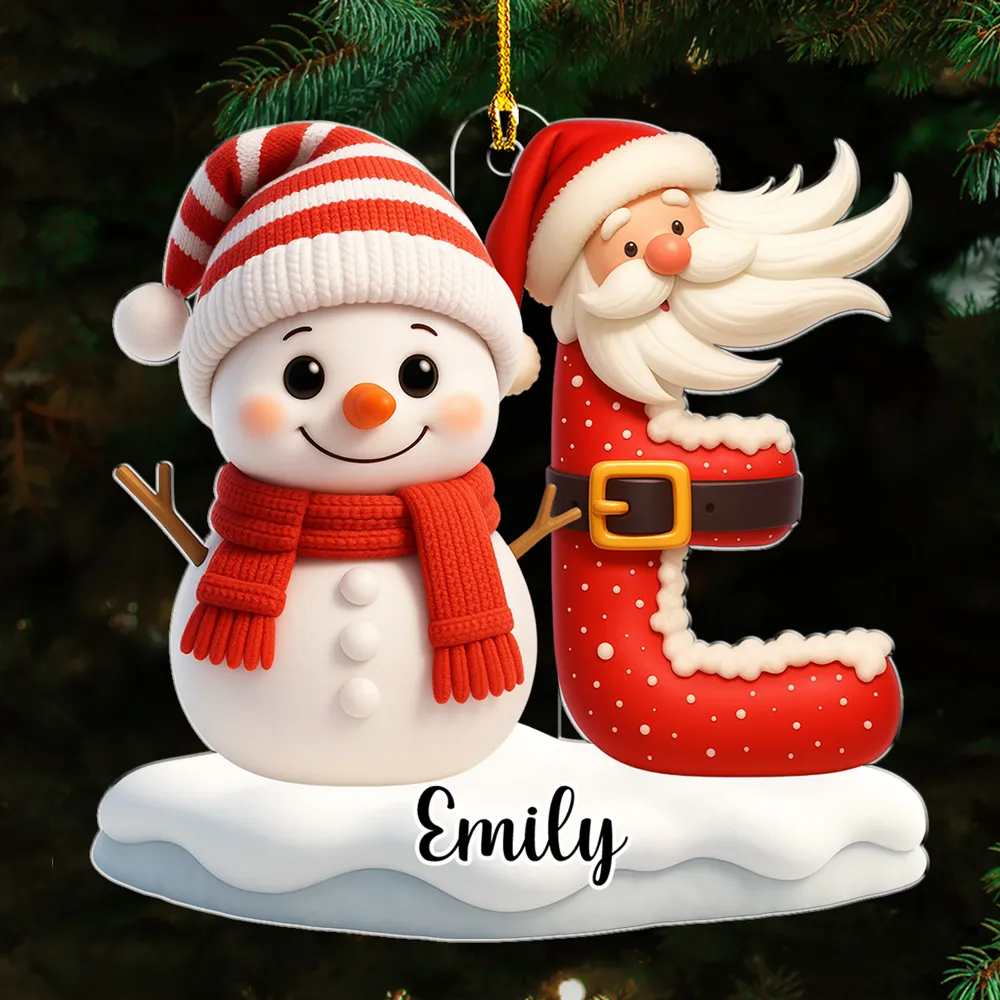 Acrylic Ornament - Snowman & Santa, Customizable Tree Hanging, Festive Charm, Joyful Keepsake, Unique Gift for Kids & Family - Image 5