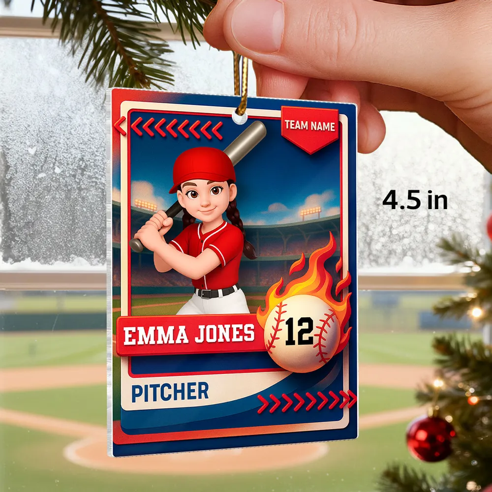 Personalized Baseball Acrylic Ornament – A Unique Gift for Young Players - Image 2