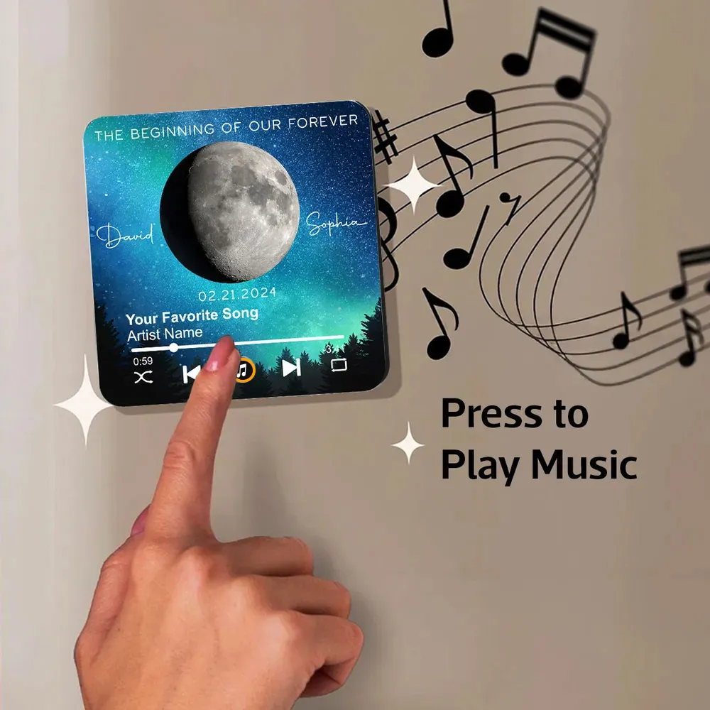 Acrylic Music Magnet, Night Sky & Moon Design, Custom Song Look, Creative Gift for Him or Her, Romantic Keepsake - Image 6