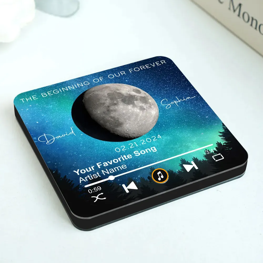 Acrylic Music Magnet, Night Sky & Moon Design, Custom Song Look, Creative Gift for Him or Her, Romantic Keepsake - Image 7