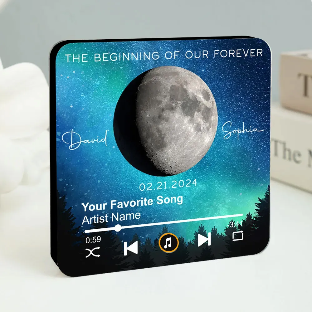 Acrylic Music Magnet, Night Sky & Moon Design, Custom Song Look, Creative Gift for Him or Her, Romantic Keepsake - Image 8