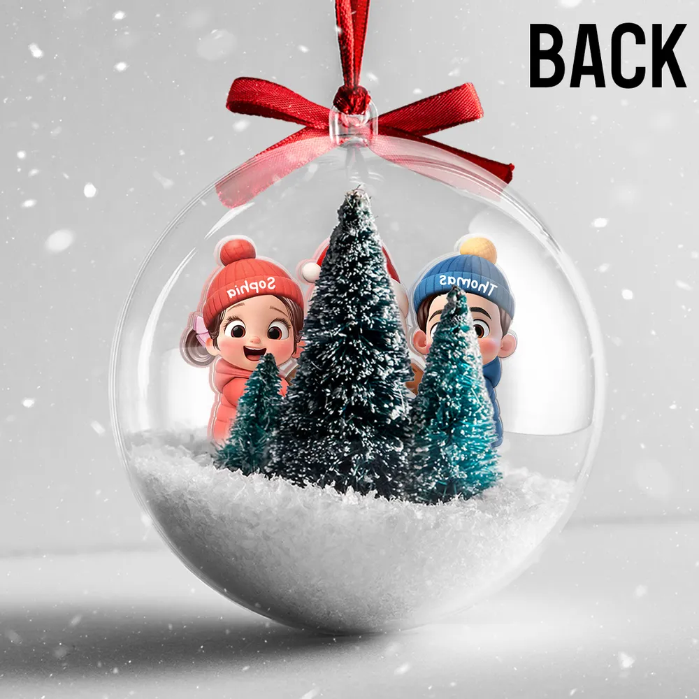 Snow Globe Ornament - Cute 3D Snowman Scene in Clear Acrylic, Easy to Hang, unique gift for Kids & Grandkids - Image 8