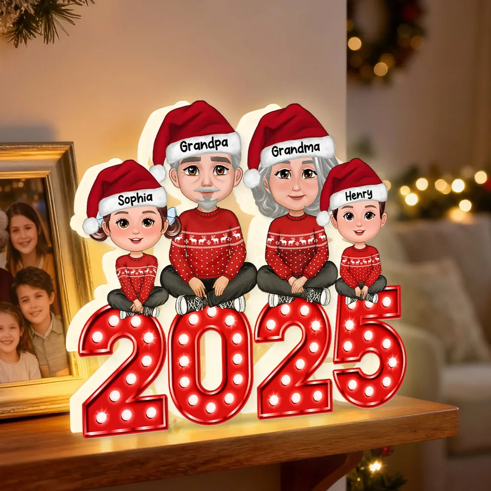 Christmas Grandparents & Grandkids Acrylic Light Box with Marquee Numbers, soft warm glow, unique gift for Grandma & Grandpa - Image 7