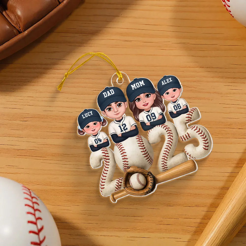 Personalized Baseball Family Acrylic Ornament for Christmas Tree, Heartwarming Decor, Unique Gift for Parents and Kids - Image 7