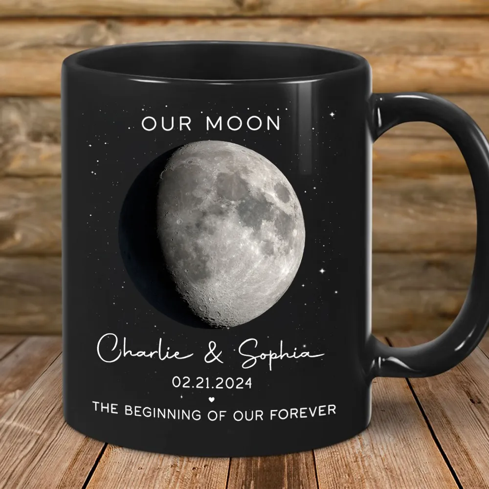 Our Moon Phase Mug, Custom Celestial Design for Couples, Romantic Anniversary Coffee Gift, Unique Keepsake for Him or Her - Image 7