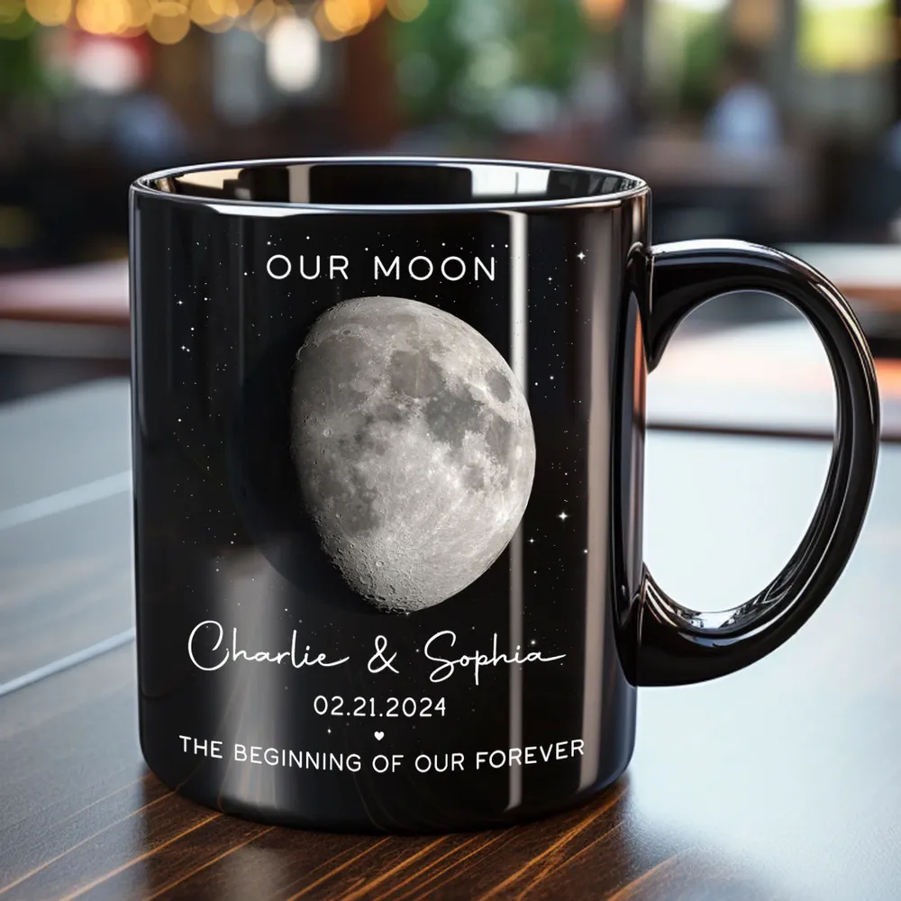Our Moon Phase Mug, Custom Celestial Design for Couples, Romantic Anniversary Coffee Gift, Unique Keepsake for Him or Her - Image 8