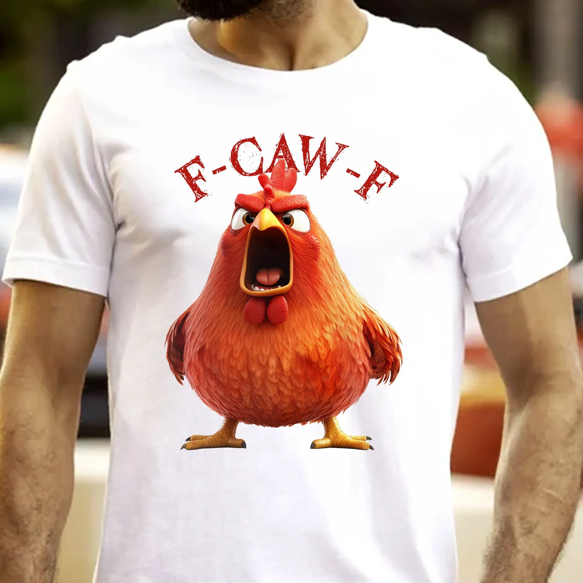 Angry Yelling Chicken Cartoon Classic T-Shirt, Funny Office Humor Gift for Coworkers, Dad, Friends - Image 3