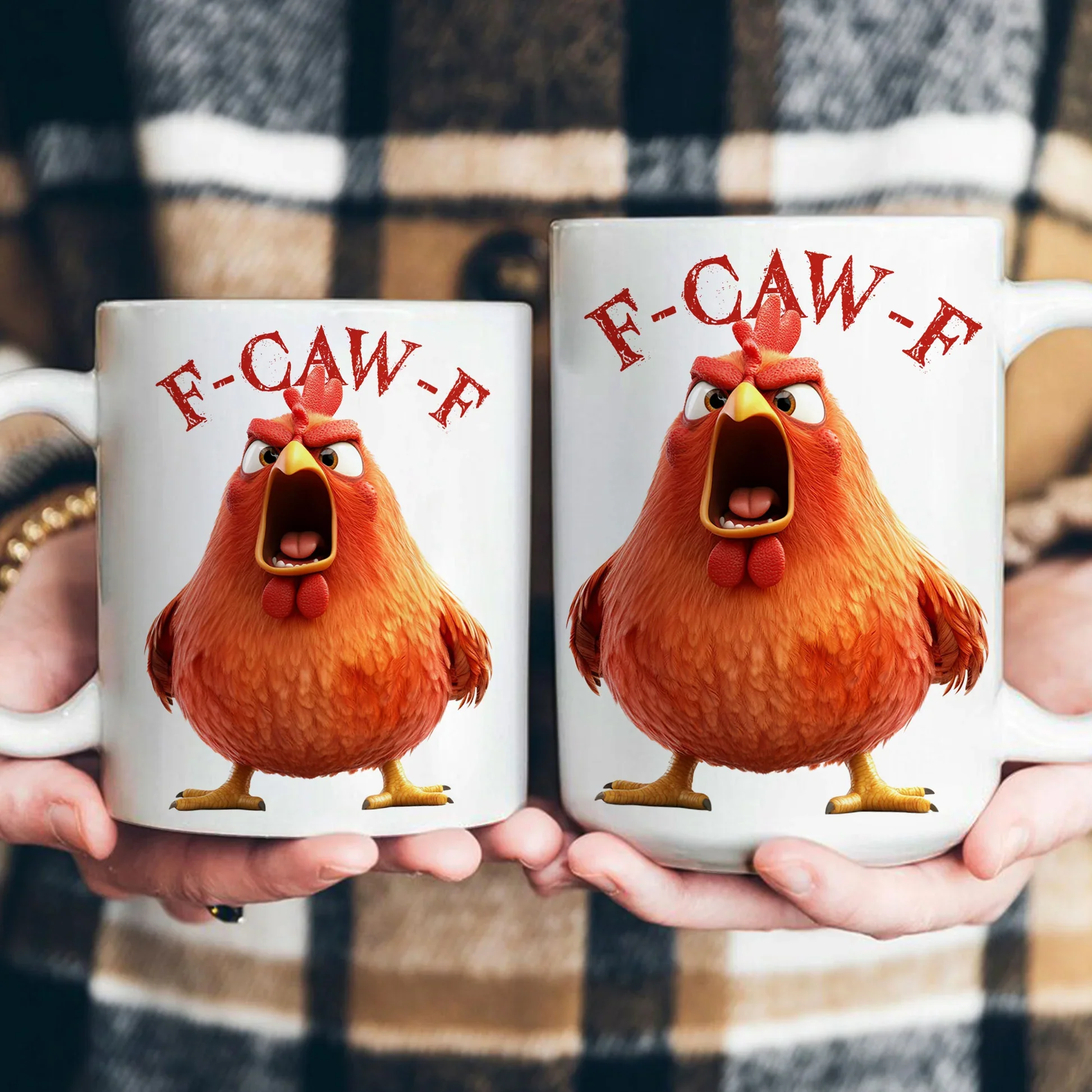 Angry Chicken Funny Mug – F-Caw-F White Ceramic Coffee Cup, Perfect Gift for Friends & Coworkers - Image 6