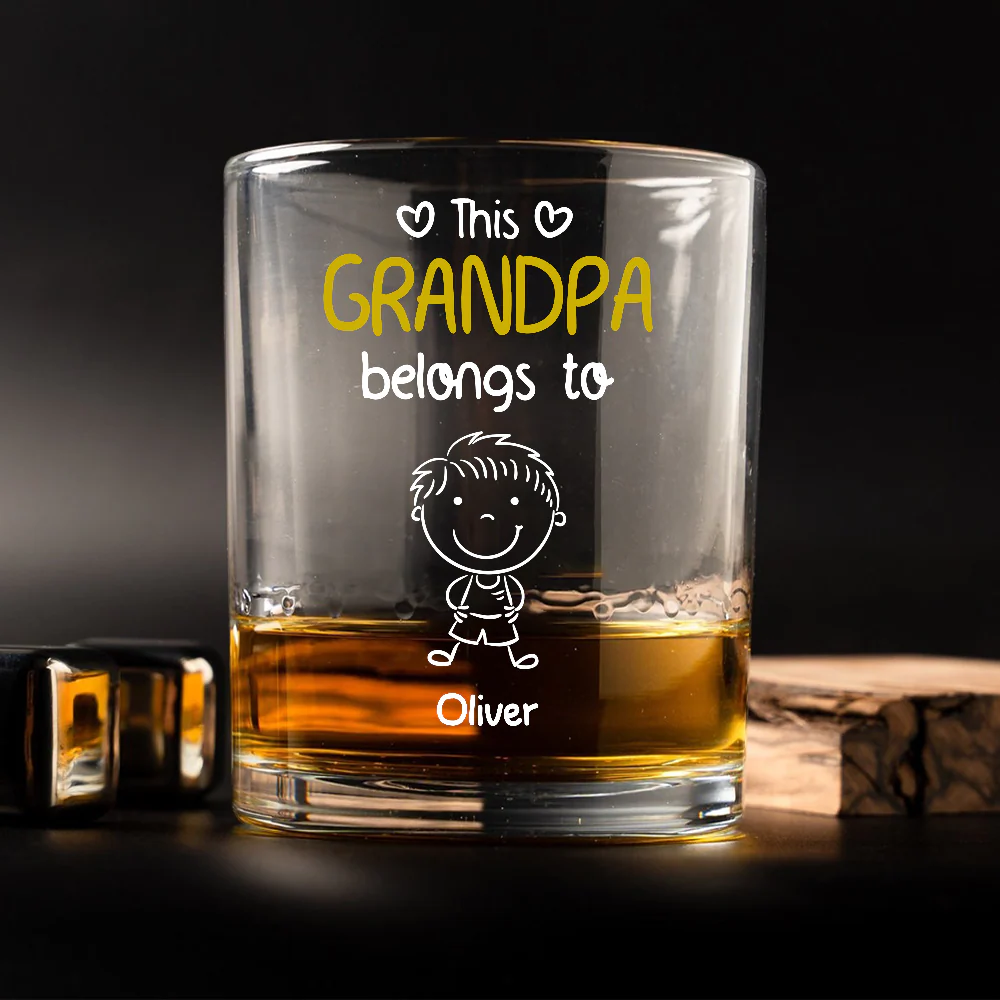 “This Grandpa Belongs To” Whiskey Glass – Personalized Family Gift Full of Love for Grandpa - Image 5