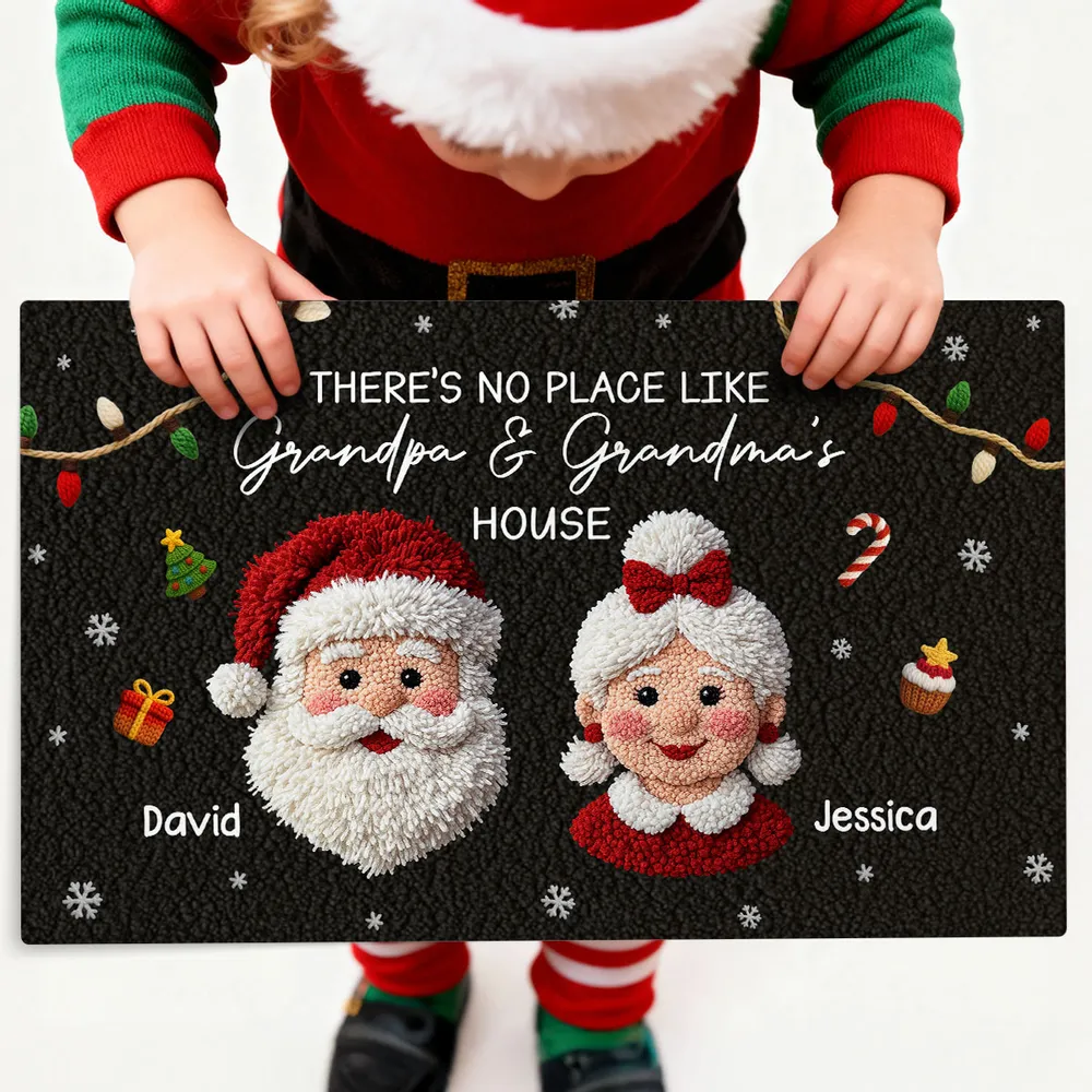 Christmas Doormat for Grandparents, Santa & Mrs. Claus Art, Non-Slip, Cozy Entry, Unique Personalized Gift - Image 7