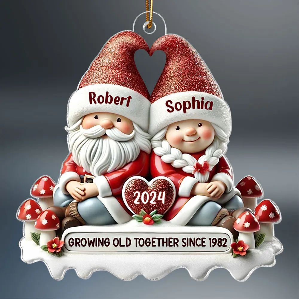 Santa Couple Acrylic Ornament with Heart - Festive Christmas Tree Decor, romantic keepsake, a unique creative gift for couples - Image 8