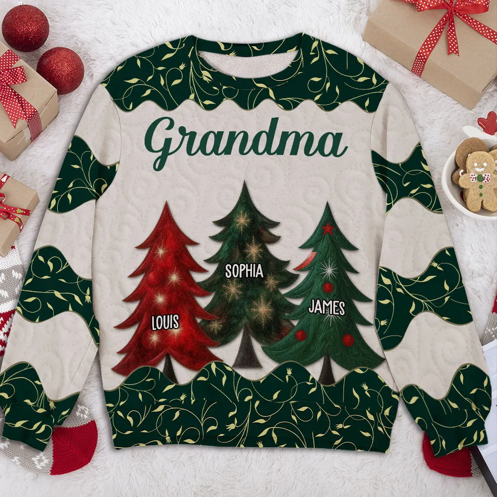 Grandma & Grandpa's Cozy Christmas Tree Family Sweatshirt, Unique All-Over Print Holiday Gift - Image 5