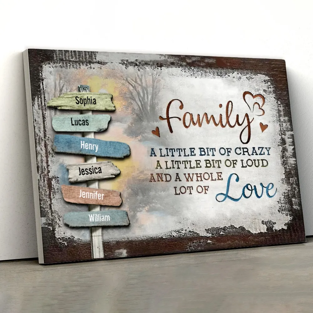 "A Little Lot of Love" Personalized Family Sign Canvas or Poster | Rustic Farmhouse Wall Decor | Unique Heartfelt Home Gift - Image 3