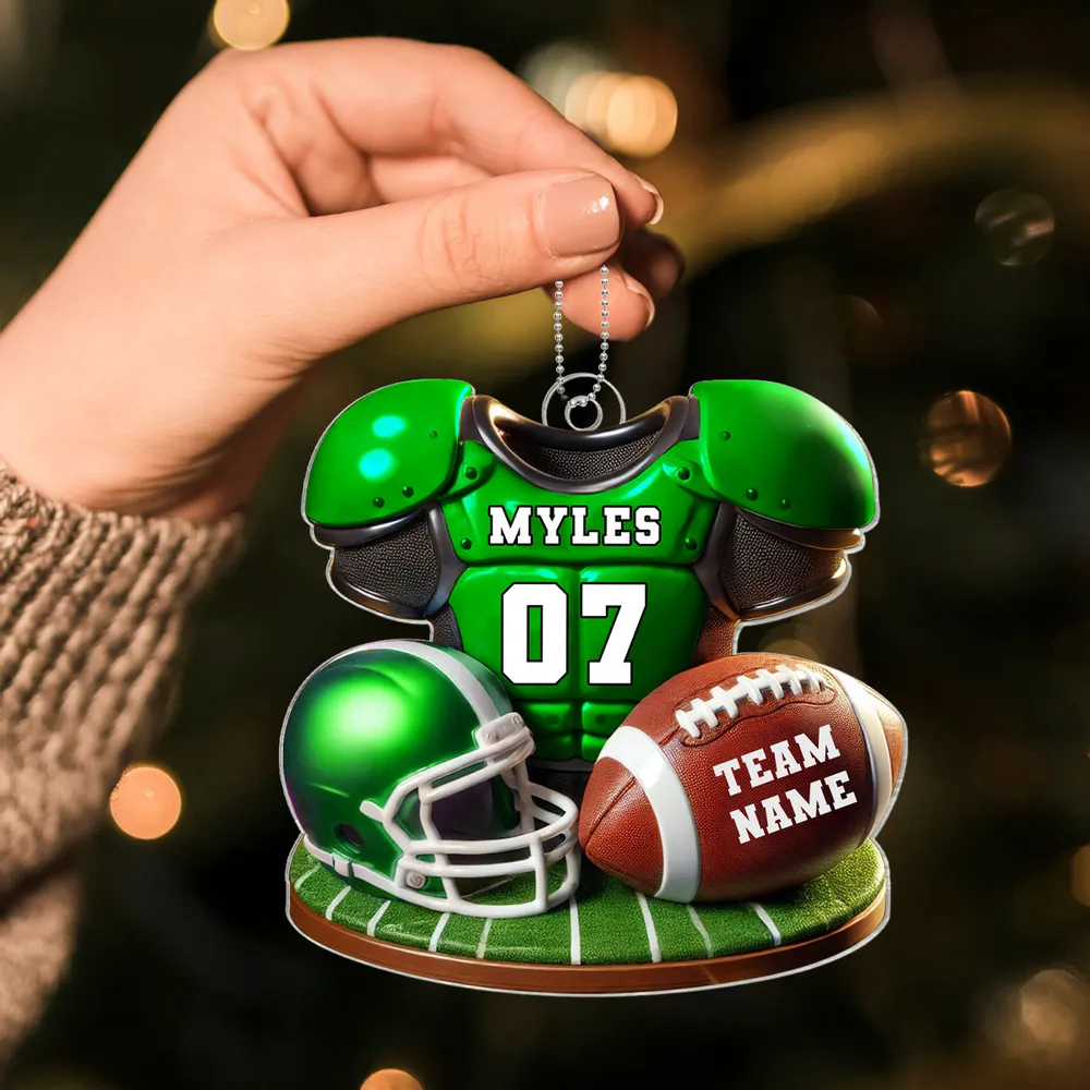 Acrylic Ornament Football Jersey & Helmet, Custom Team Gift for Players and Fans, Tree or Car Mirror, Unique Holiday Decor - Image 10