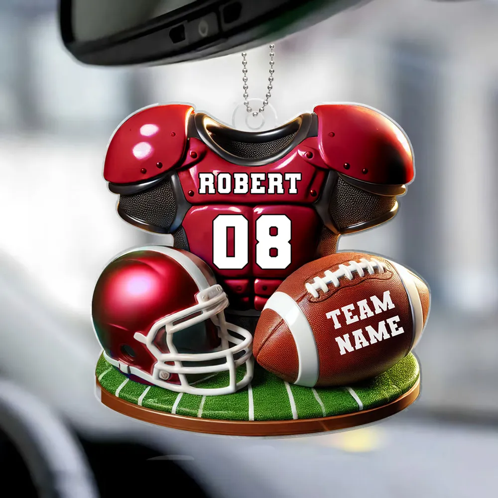 Acrylic Ornament Football Jersey & Helmet, Custom Team Gift for Players and Fans, Tree or Car Mirror, Unique Holiday Decor - Image 5