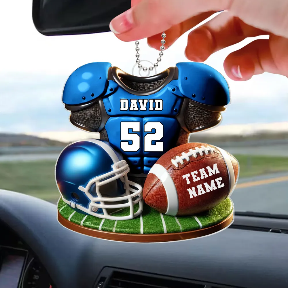 Acrylic Ornament Football Jersey & Helmet, Custom Team Gift for Players and Fans, Tree or Car Mirror, Unique Holiday Decor - Image 6