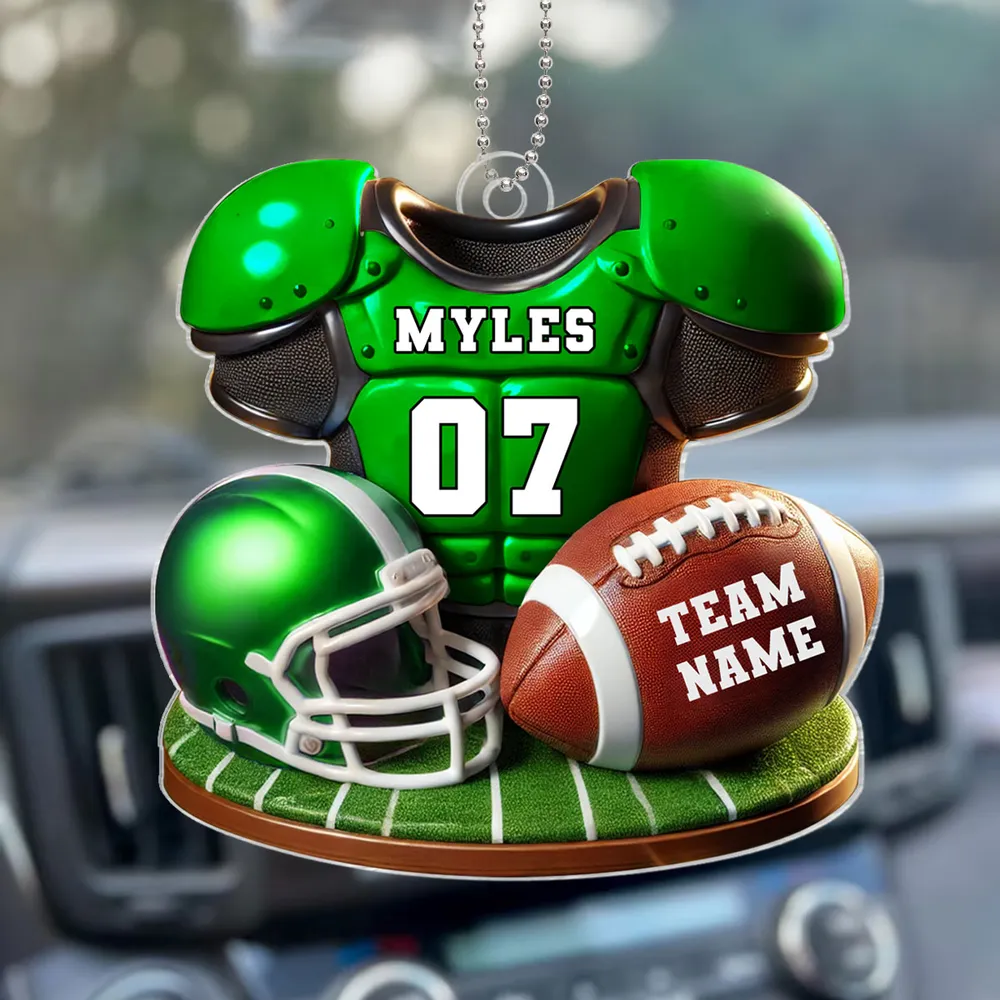 Acrylic Ornament Football Jersey & Helmet, Custom Team Gift for Players and Fans, Tree or Car Mirror, Unique Holiday Decor - Image 7