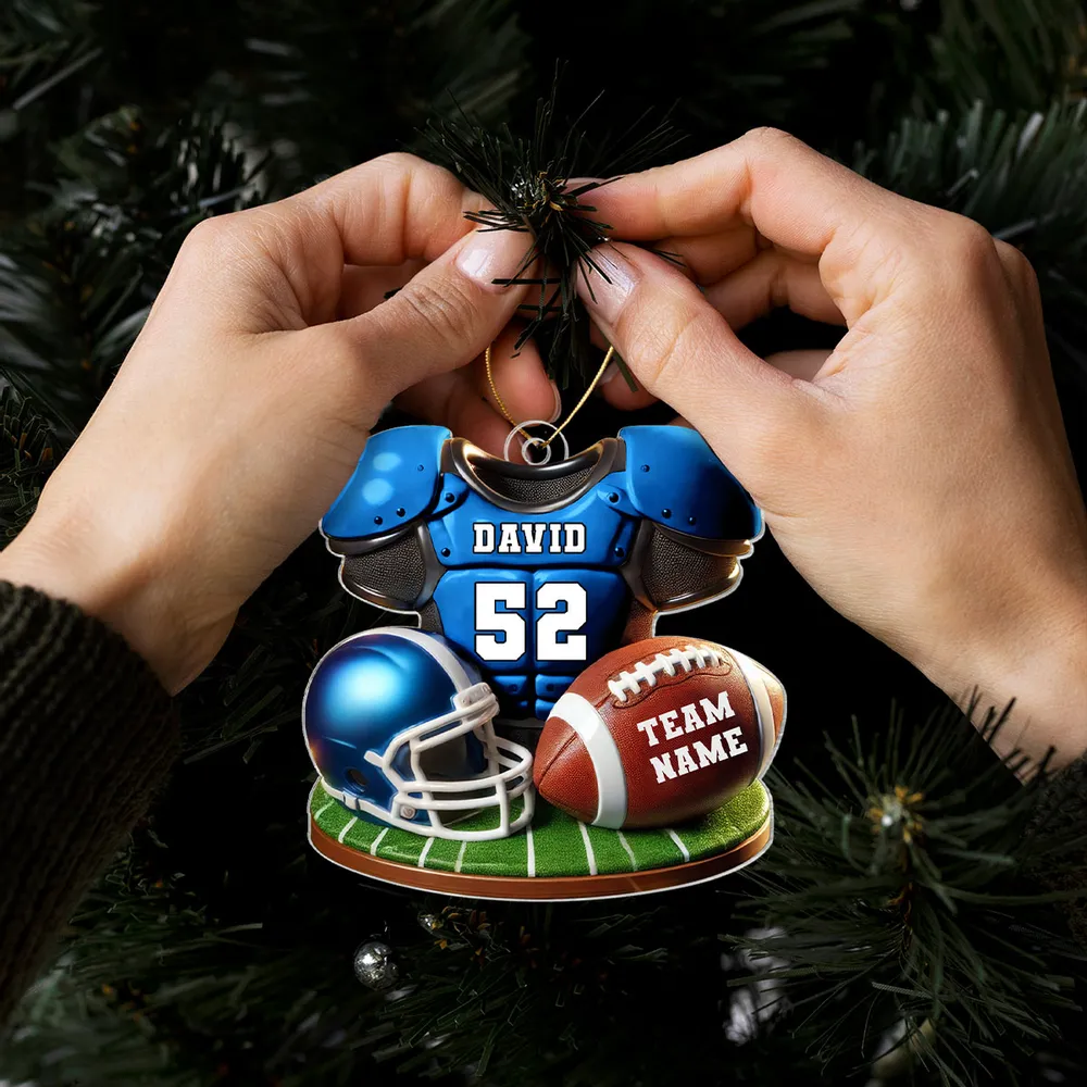 Acrylic Ornament Football Jersey & Helmet, Custom Team Gift for Players and Fans, Tree or Car Mirror, Unique Holiday Decor - Image 9