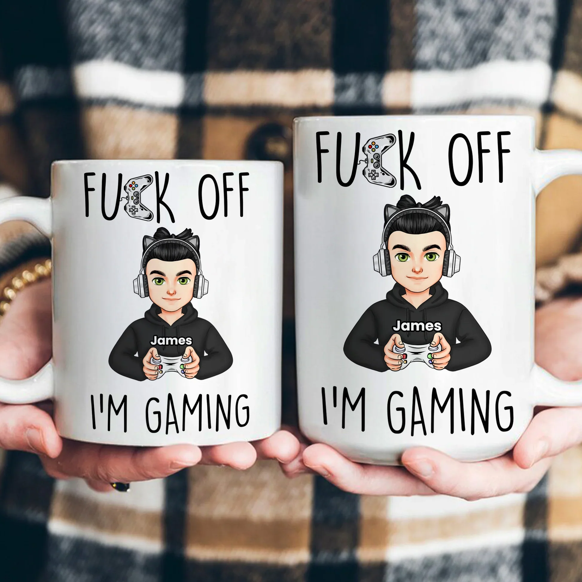Mug with Custom Gamer Avatar, Do Not Disturb Theme, Fun & Cute Desk Coffee Cup, Unique Gift for Boyfriend or Coworker - Image 3