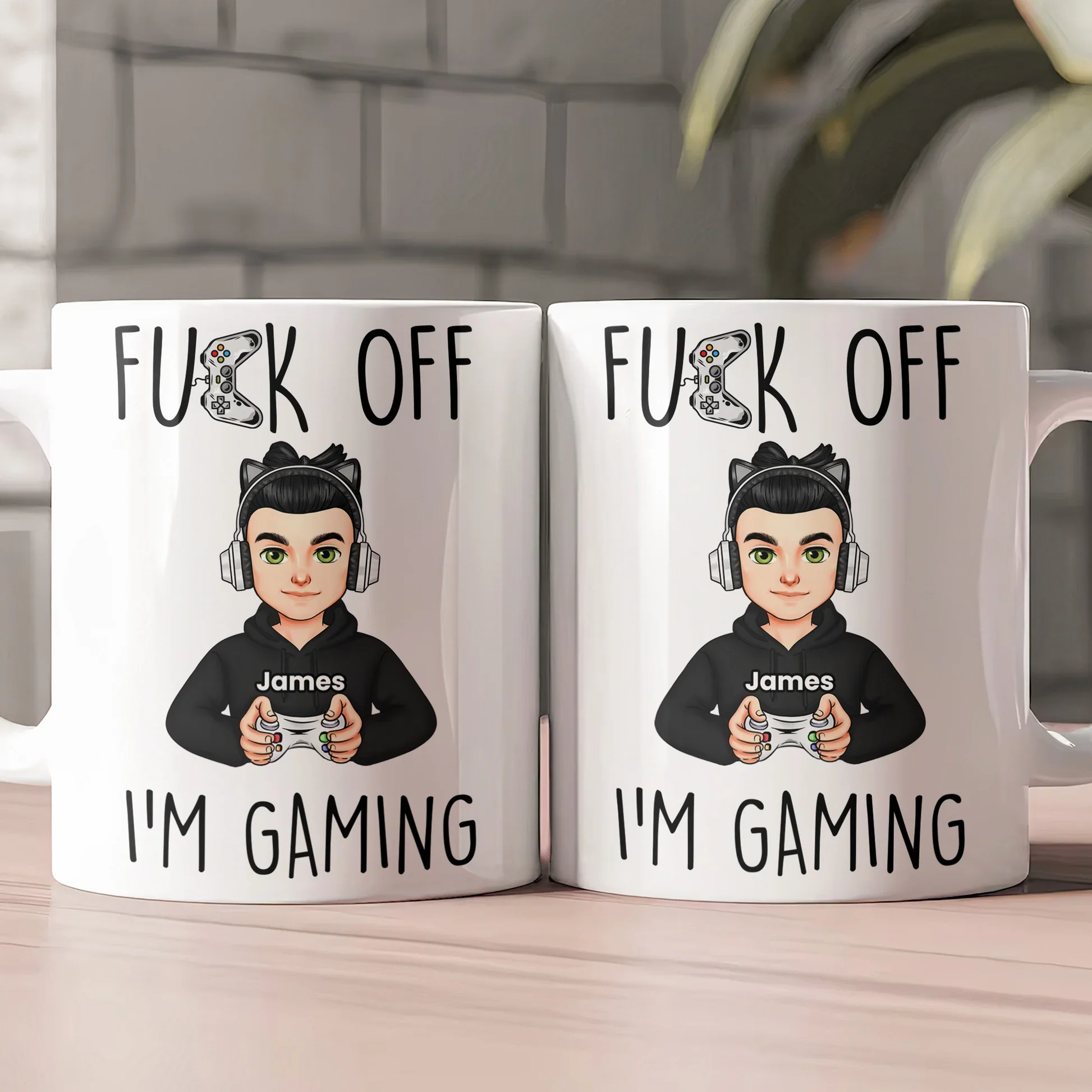 Mug with Custom Gamer Avatar, Do Not Disturb Theme, Fun & Cute Desk Coffee Cup, Unique Gift for Boyfriend or Coworker - Image 6