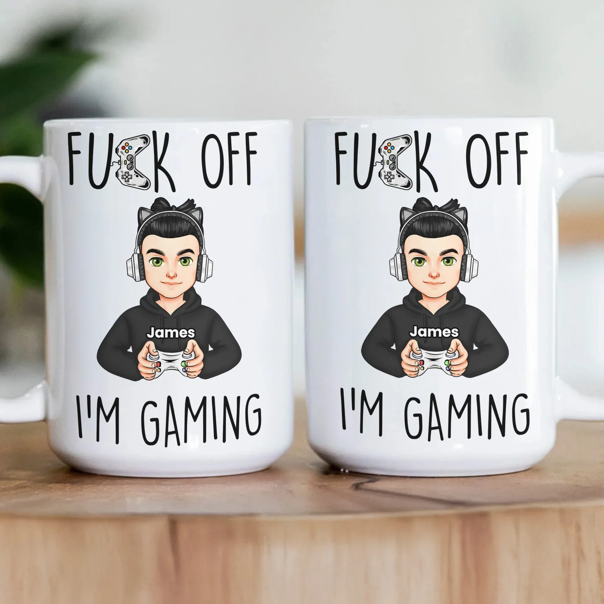 Mug with Custom Gamer Avatar, Do Not Disturb Theme, Fun & Cute Desk Coffee Cup, Unique Gift for Boyfriend or Coworker - Image 7