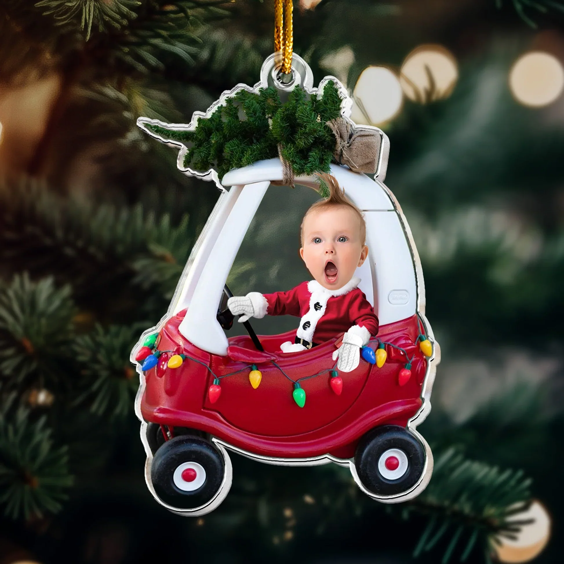 Acrylic Ornament - Custom Photo Baby Car, Christmas Tree, Cute Keepsake, Unique Gift for New Parents & Grandparents - Image 6