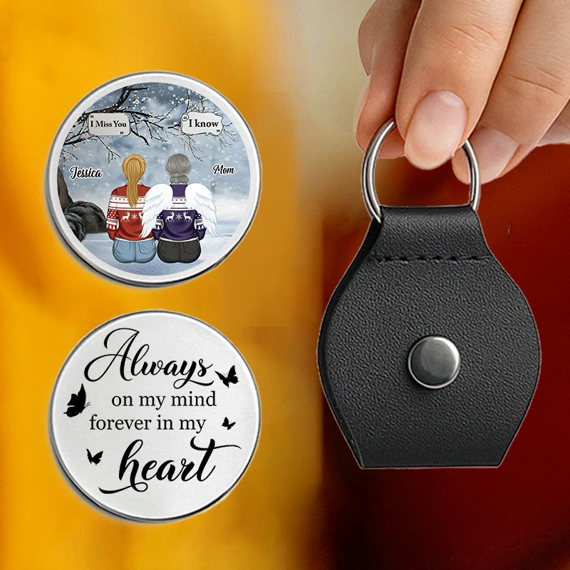 Pocket Hug Keepsake, Stainless Steel, Customizable Mother & Daughter Art, Always on My Mind, Unique Gift for Mom or Daughter - Image 3