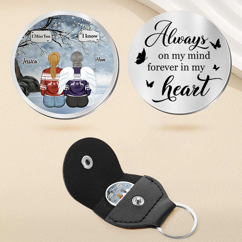 Pocket Hug Keepsake, Stainless Steel, Customizable Mother & Daughter Art, Always on My Mind, Unique Gift for Mom or Daughter - Image 6