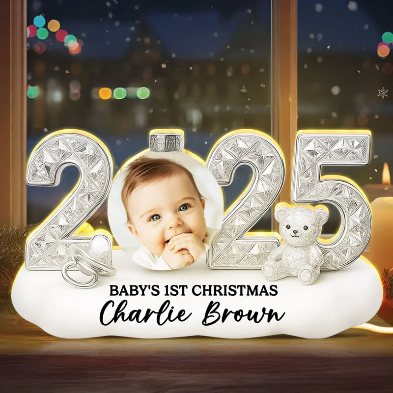 Baby's First Christmas Acrylic Light Box - Custom Photo, Warm Glow Nursery Decor - Unique Gift for New Parents - Image 2