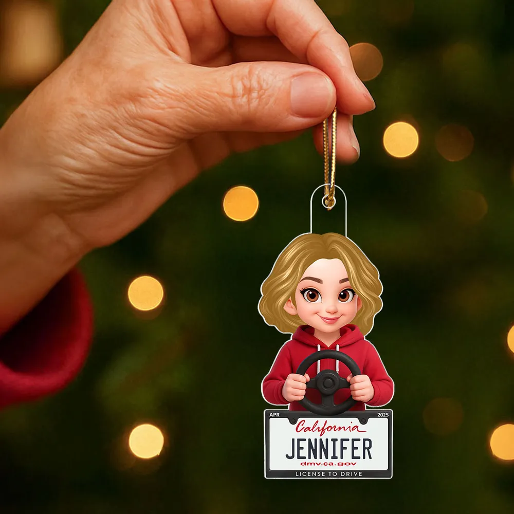 Custom State License Plate Driving Ornament – Unique Christmas Tree Decor for New Drivers - Image 7
