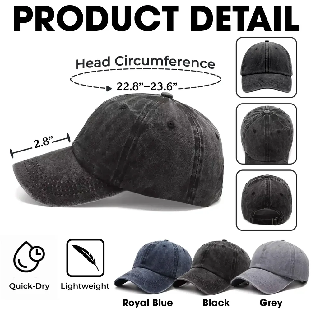 Washed Denim Baseball Cap - 'This Grandma Belongs To' Personalized, Hand-Drawn Stick Kids, Unique Gift for Grandma - Image 4