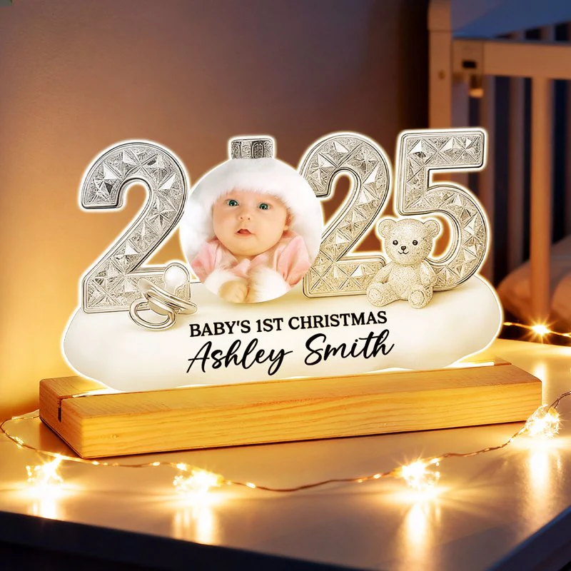 LED Light Plaque Baby Photo Night Light, Warm Glow for Christmas Nursery Decor, Cozy Keepsake, a Unique Gift for New Parents - Image 4