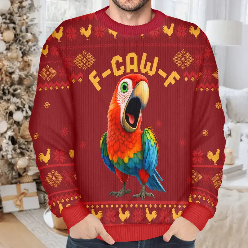 Sweatshirt with Hilarious Rooster Graphic, Ugly Sweater Vibes for Christmas, a unique gift for friends or coworkers - Image 3