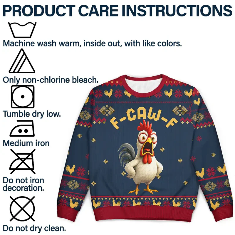 Sweatshirt with Hilarious Rooster Graphic, Ugly Sweater Vibes for Christmas, a unique gift for friends or coworkers - Image 6