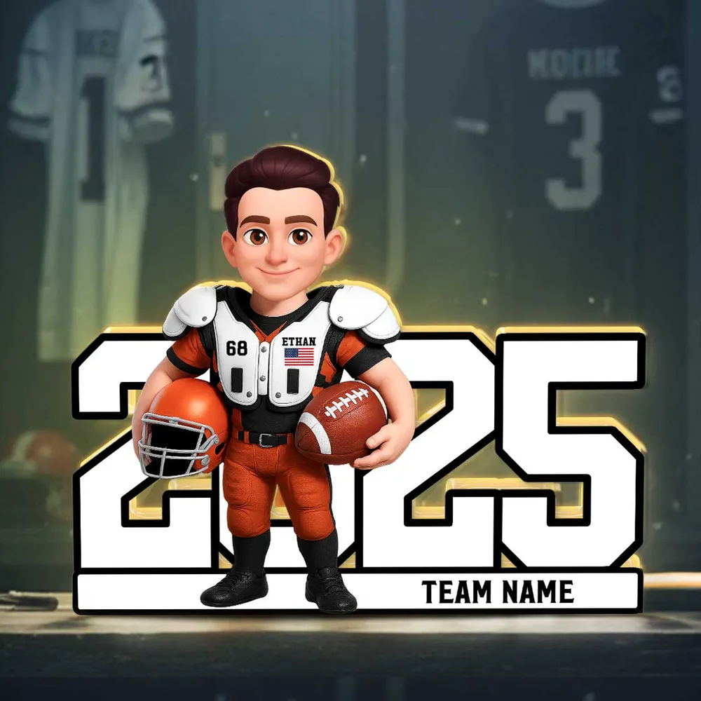 Acrylic Light Box - Custom Football Player Design, Warm Glow for Bedroom or Desk, Unique Gift for Players & Fans - Image 9
