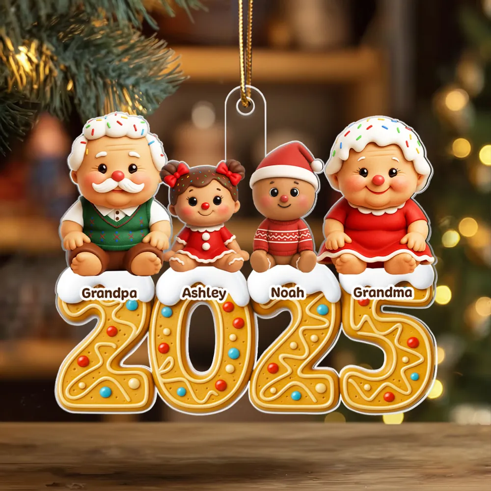 Custom Gingerbread Grandparents Acrylic Ornament for Christmas Tree, Festive Family Keepsake, Creative Holiday Gift Idea - Image 3