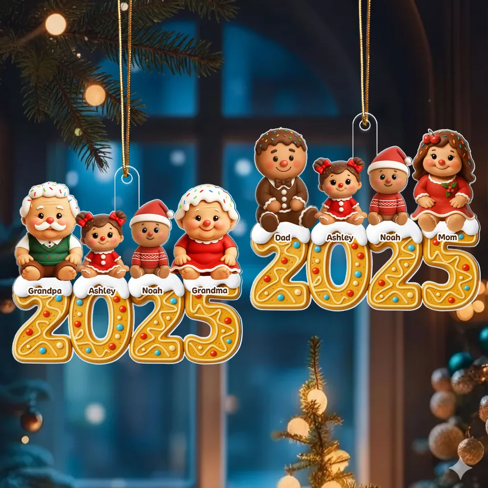 Custom Gingerbread Grandparents Acrylic Ornament for Christmas Tree, Festive Family Keepsake, Creative Holiday Gift Idea - Image 6