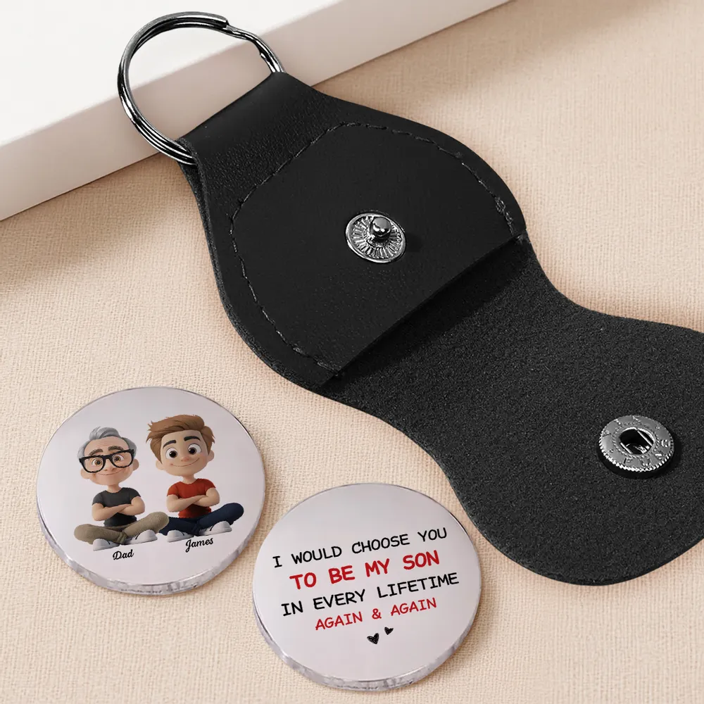 Personalized Pocket Hug Keychain – Stainless Steel Cartoon Coin with Heartfelt Message, Meaningful Everyday Carry Gift - Image 2