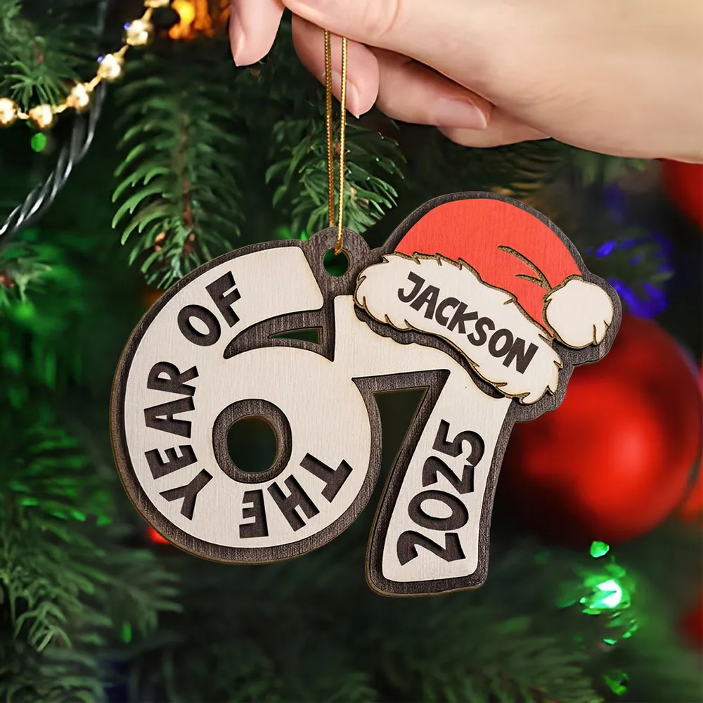 Personalized Acrylic Ornament with Santa Hat Design, Custom Teen Slang Gift for Christmas Tree, Fun Keepsake Holiday Gift - Image 6
