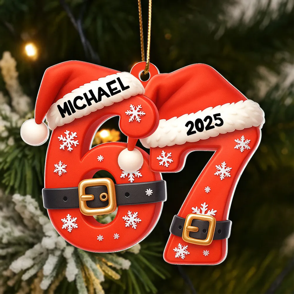 Personalized Acrylic Ornament 6 7 Santa Design Funny Teen Tree Decor Unique Christmas Gift - Image 3