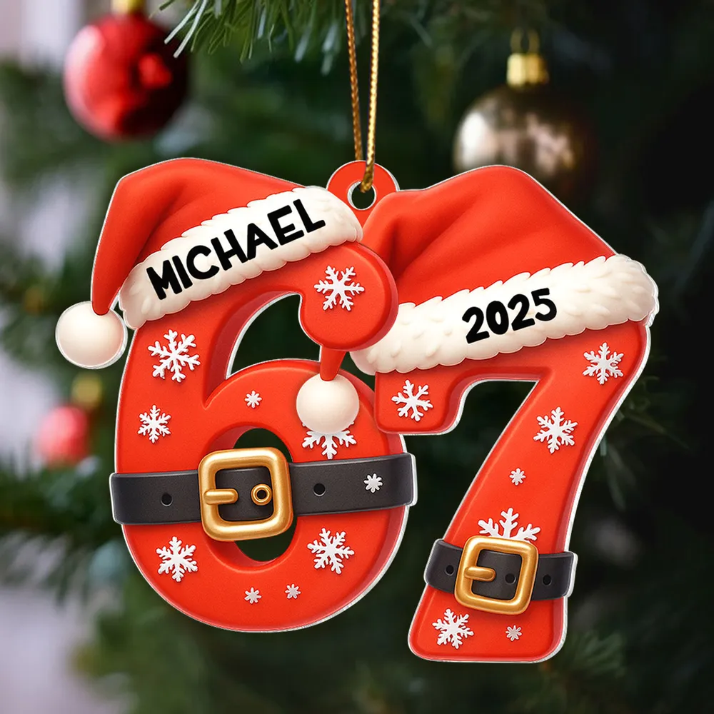 Personalized Acrylic Ornament 6 7 Santa Design Funny Teen Tree Decor Unique Christmas Gift - Image 5