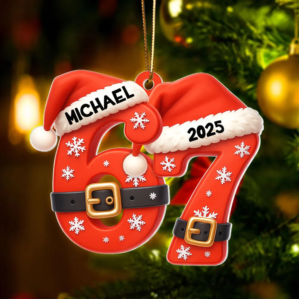 Personalized Acrylic Ornament 6 7 Santa Design Funny Teen Tree Decor Unique Christmas Gift - Image 6